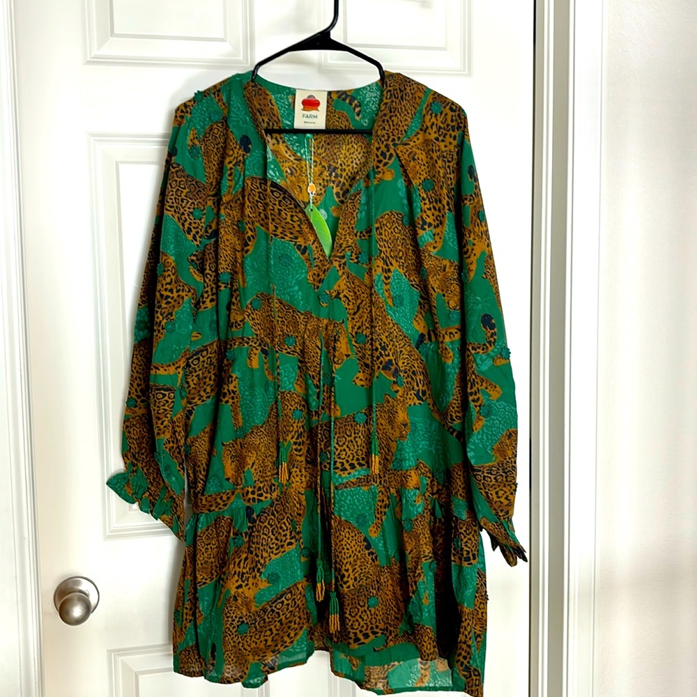 Farm Rio Leopard print mini dress